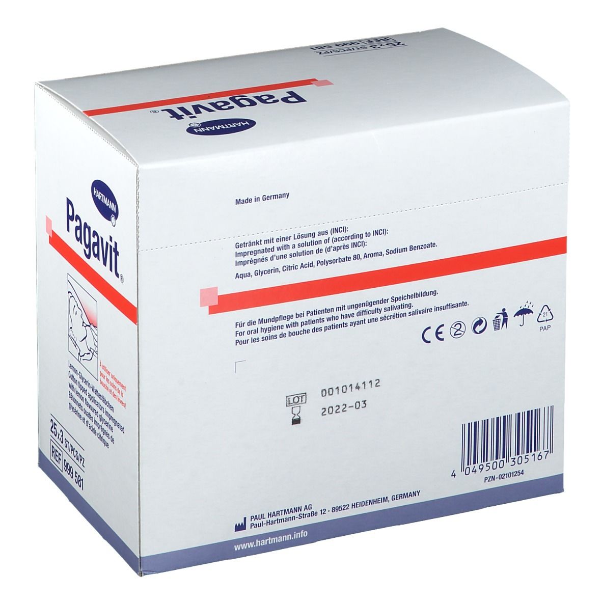 Pagavit® Lemon Glycerin Wattestäbchen
