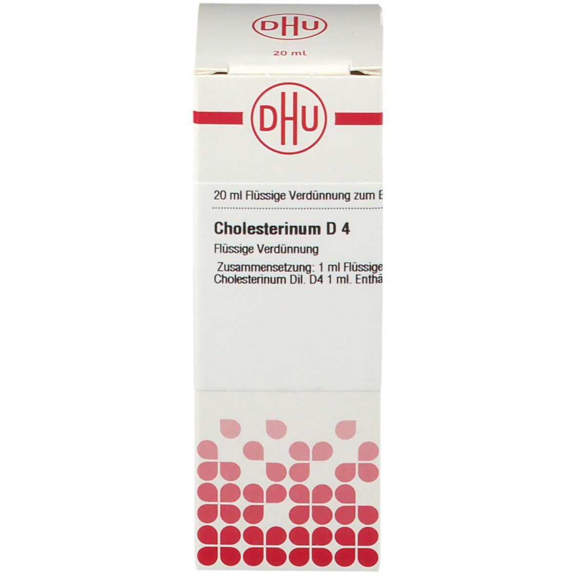 Schachtel mit Beschriftung: DHU, Cholesterinum D4.