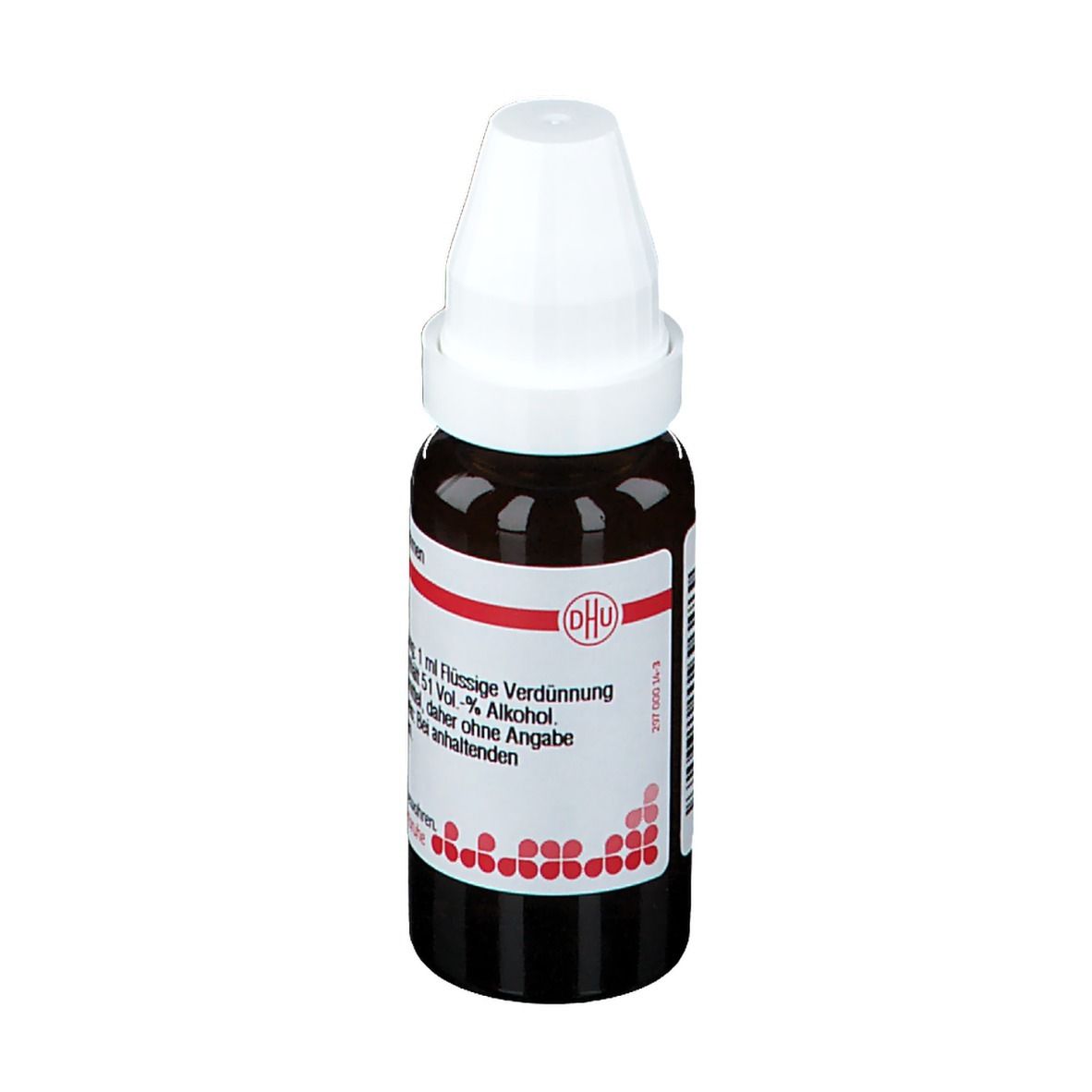 Braune Glasflasche mit weißem Verschluss. Etikett mit Text: Marum verum D6, 20 ml Flüssige Verdünnung. Ohne Alkohol.