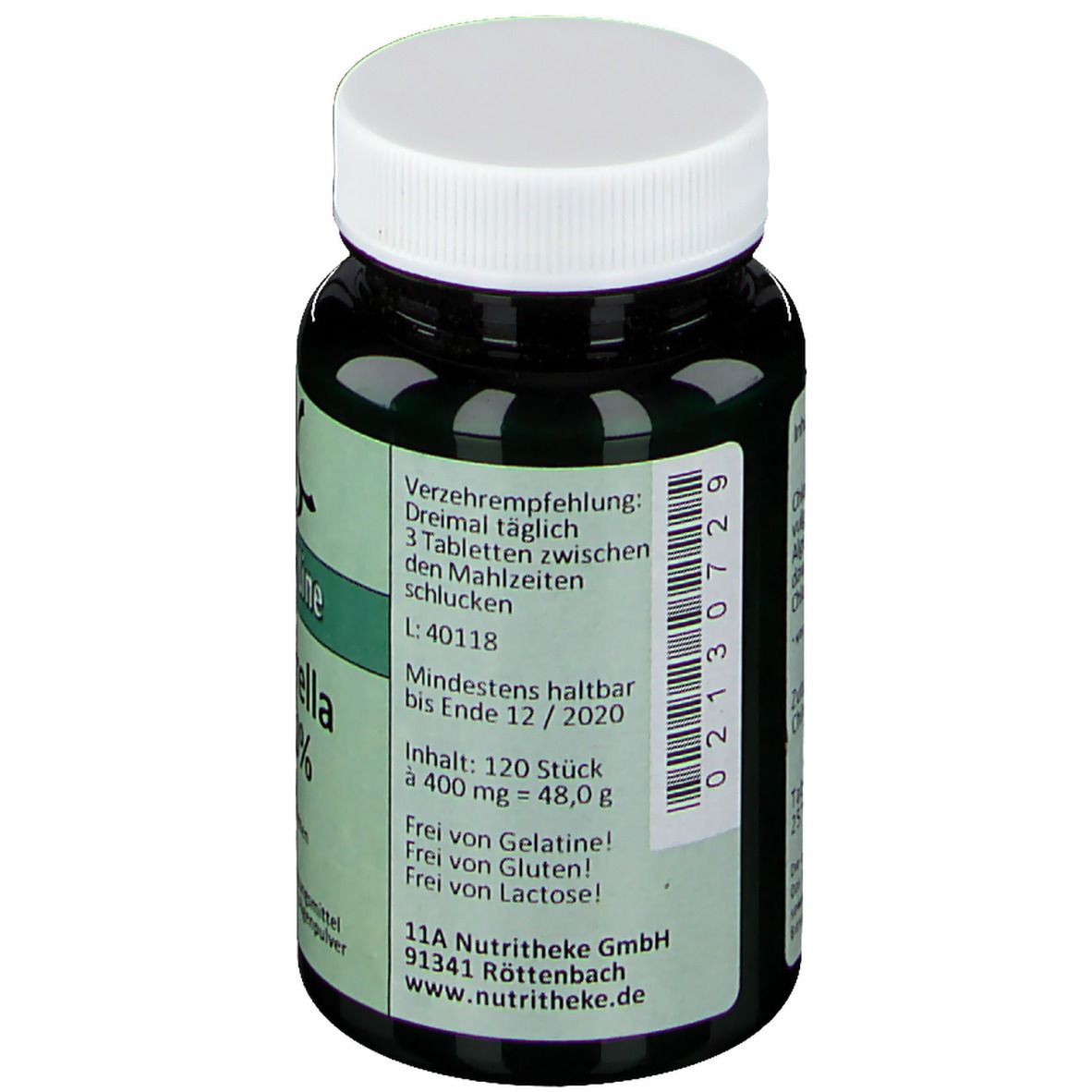 green line NUTRITHEKE Chlorella 100%