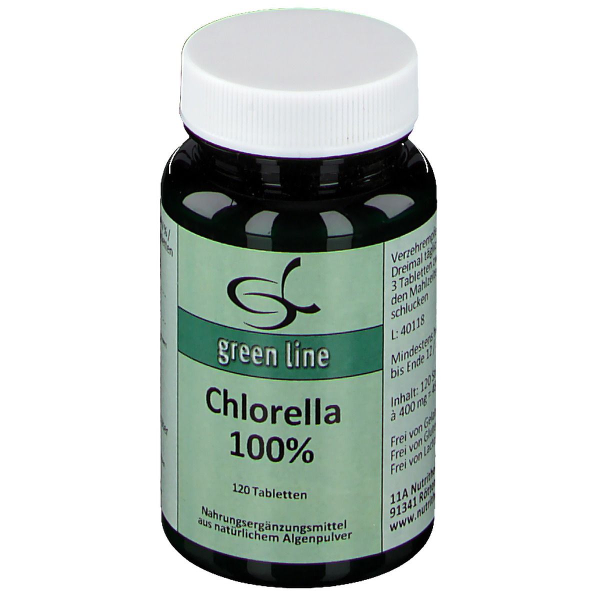 green line NUTRITHEKE Chlorella 100%