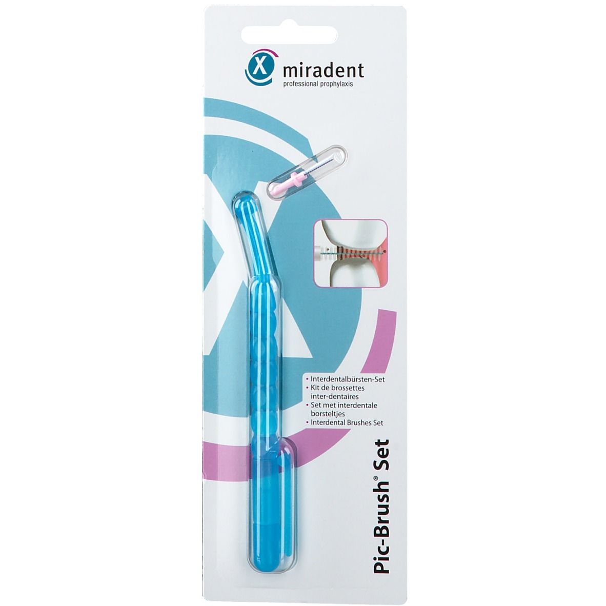 miradent Pic-Brush® Set blau large transparent 3,0 mm
