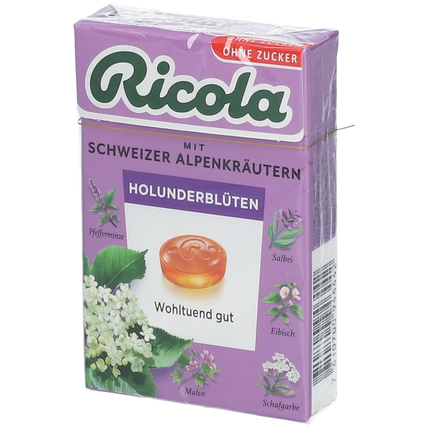 Ricola® Schweizer Kräuterbonbons Box Holunderblüten ohne Zucker