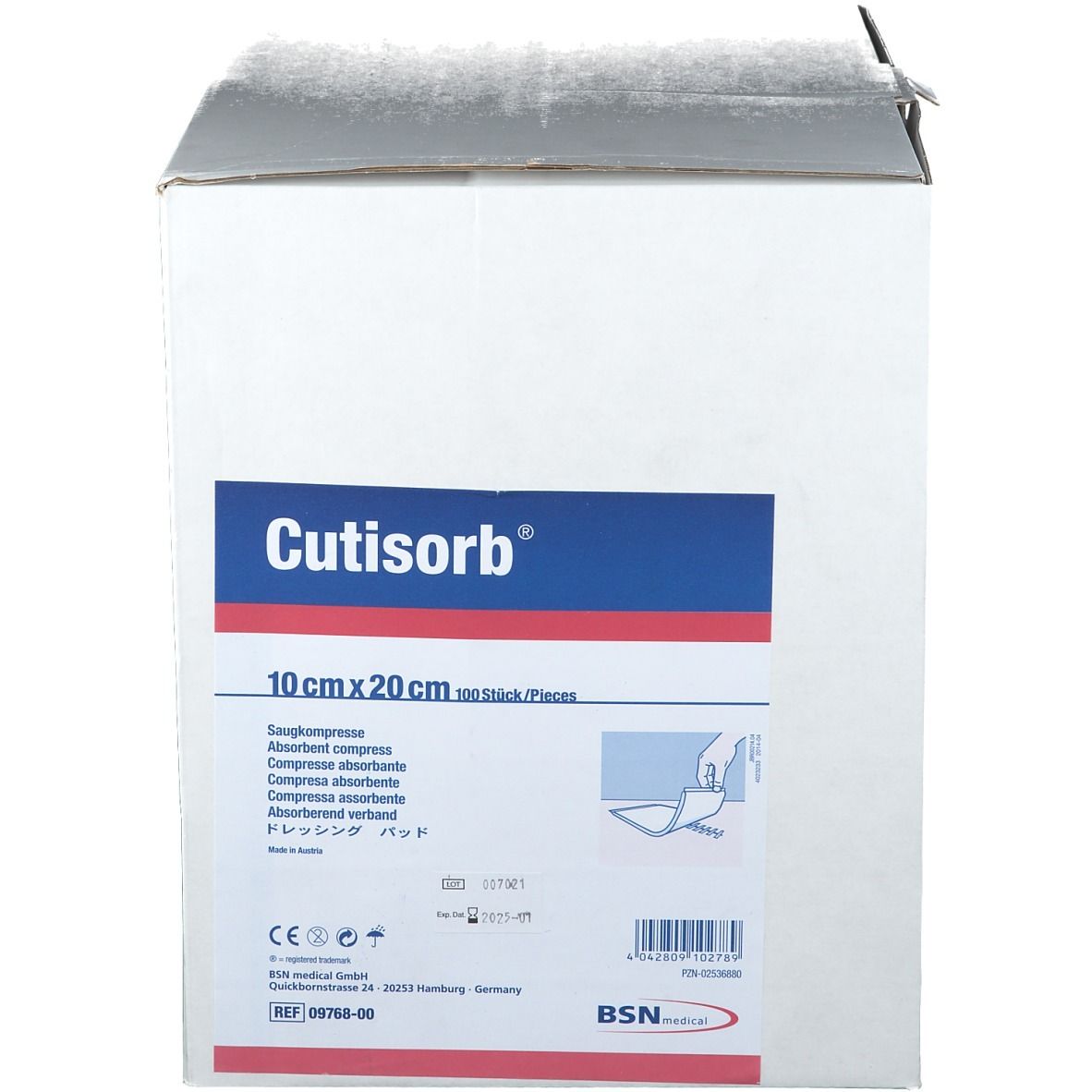 Cutisorb® Saugkompresse unsteril 10 cm x 20 cm