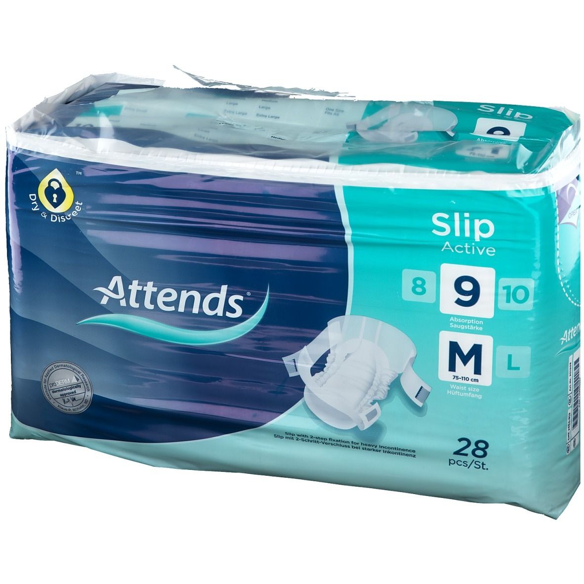 Attends® Slips Active 9 M