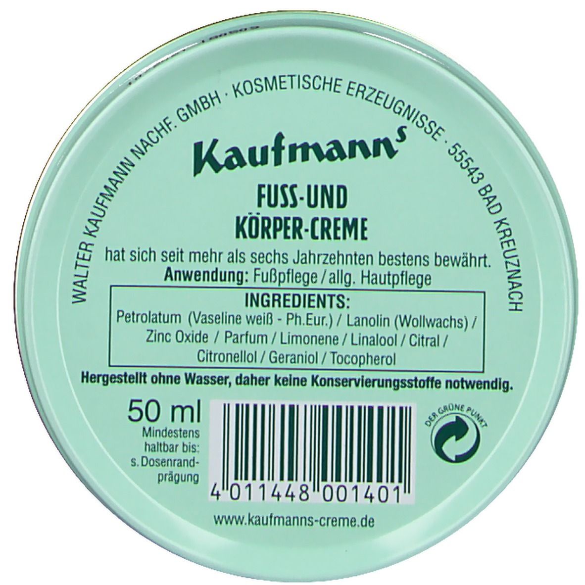 Kaufmanns Fuß- und Körpercreme