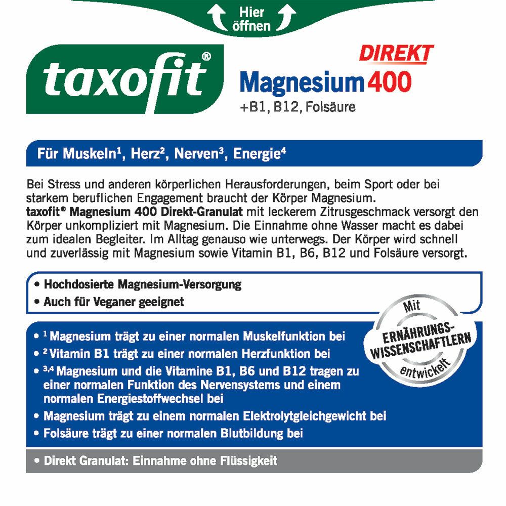 taxofit® Magnesium 400 Direkt-Granulat