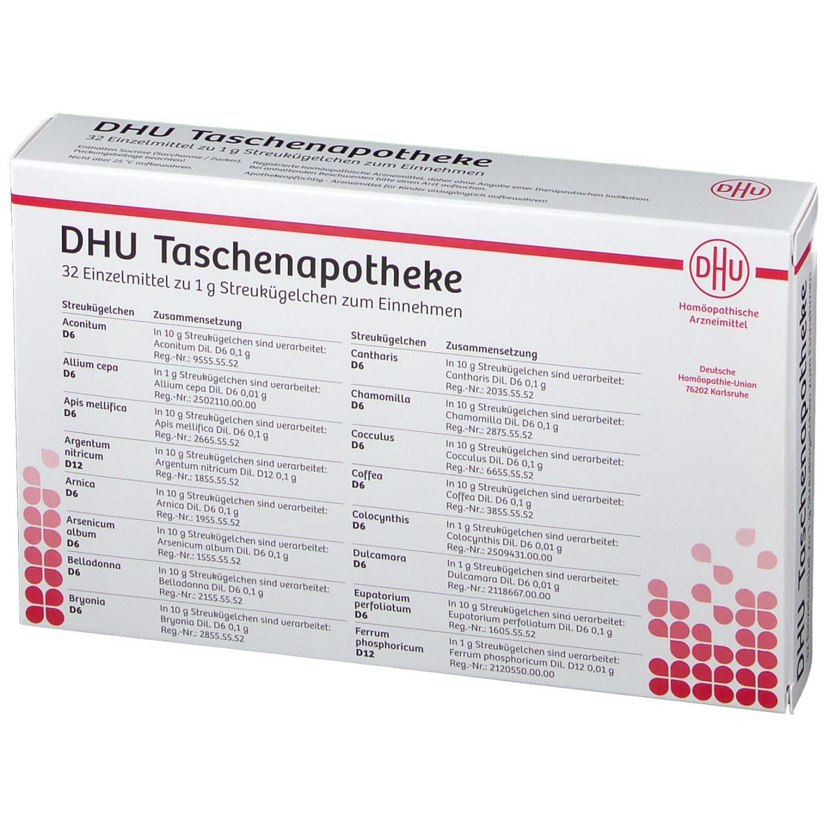 DR. PEITHNER Globuli DHU Reise-Taschenapotheke 4x8 g 