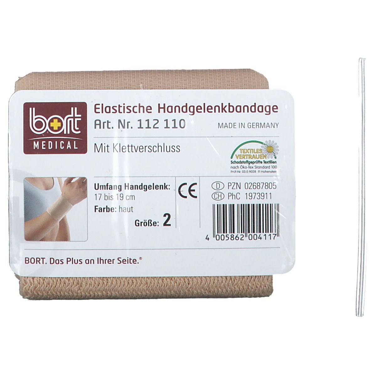 BORT Handgelenkbandage mit Klettverschluss haut Gr. 2