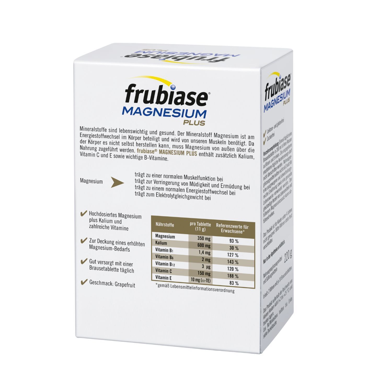 frubiase® MAGNESIUM PLUS, Brausetabletten, hochdosiertes Magnesium mit dem Plus an Vitamin C, E und wichtigen B-Vitaminen