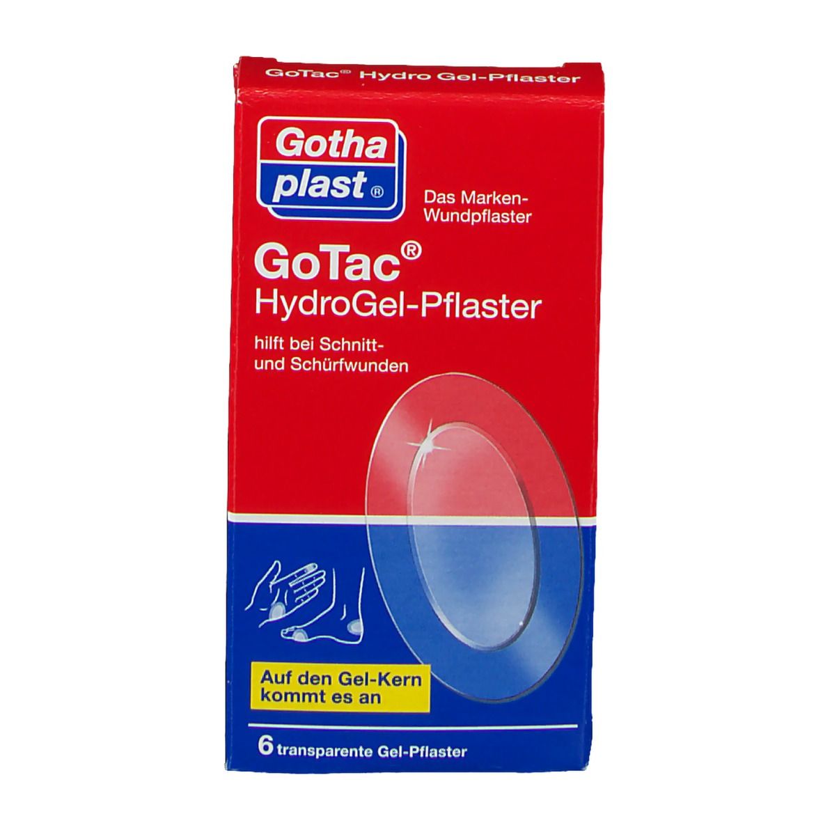 GoTac Hydro Gel-Pflaster oval 7,4 cm x 4,5 cm