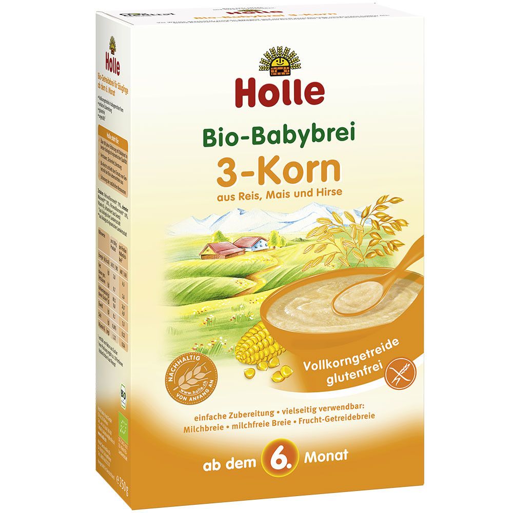 Holle Bio Vollkorngetreidebrei 3-Korn ab dem 6. Monat