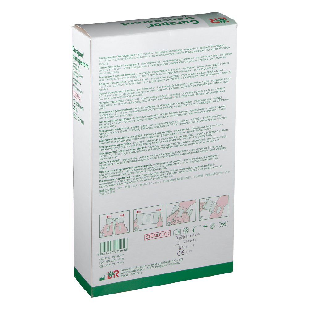 Curapor® transparent 10 cm x 20 cm steril