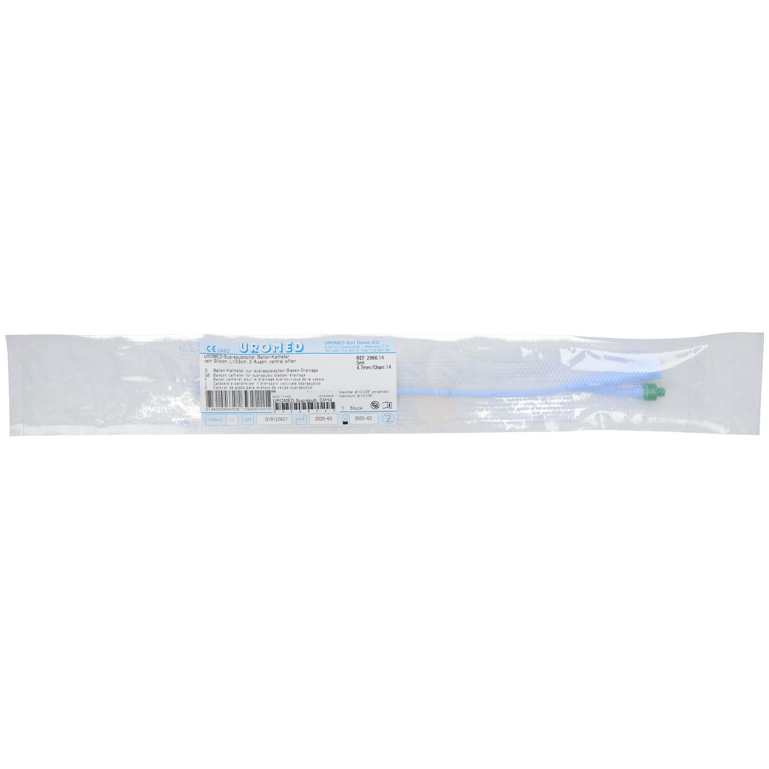 UROMED Suprapubisch Katheder Silikon CH 14 5 ml