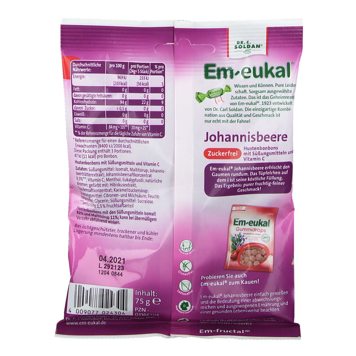 Em-eukal® Johannisbeere gefüllt zuckerfrei