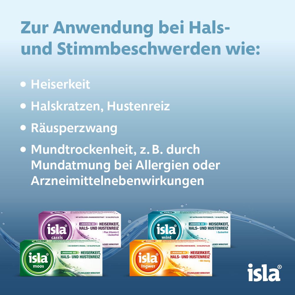 isla mint Halspastillen bei Halskratzen und Reizhusten