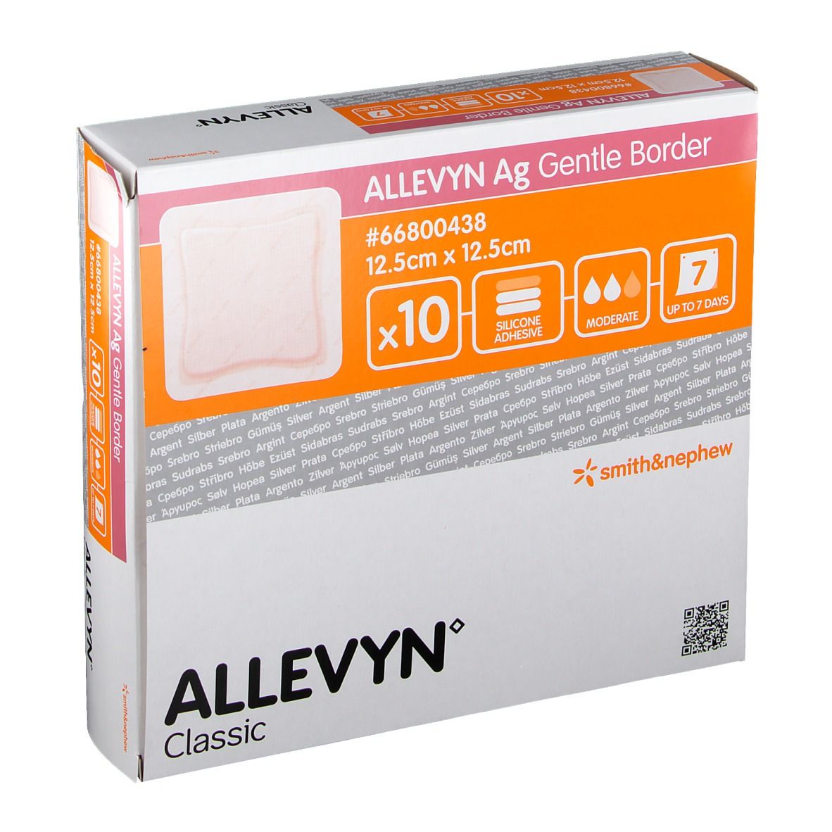 ALLEVYN Ag Gentle Border 12,5x12,5 cm Wundverband
