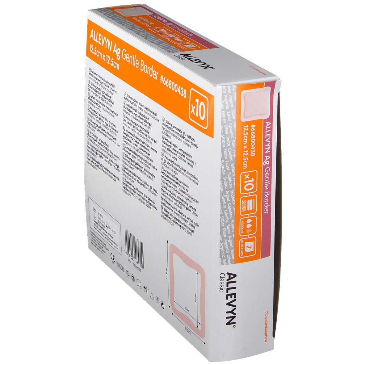 ALLEVYN Ag Gentle Border 12,5x12,5 cm Wundverband