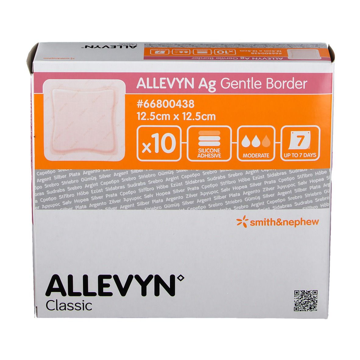 ALLEVYN Ag Gentle Border 12,5x12,5 cm Wundverband