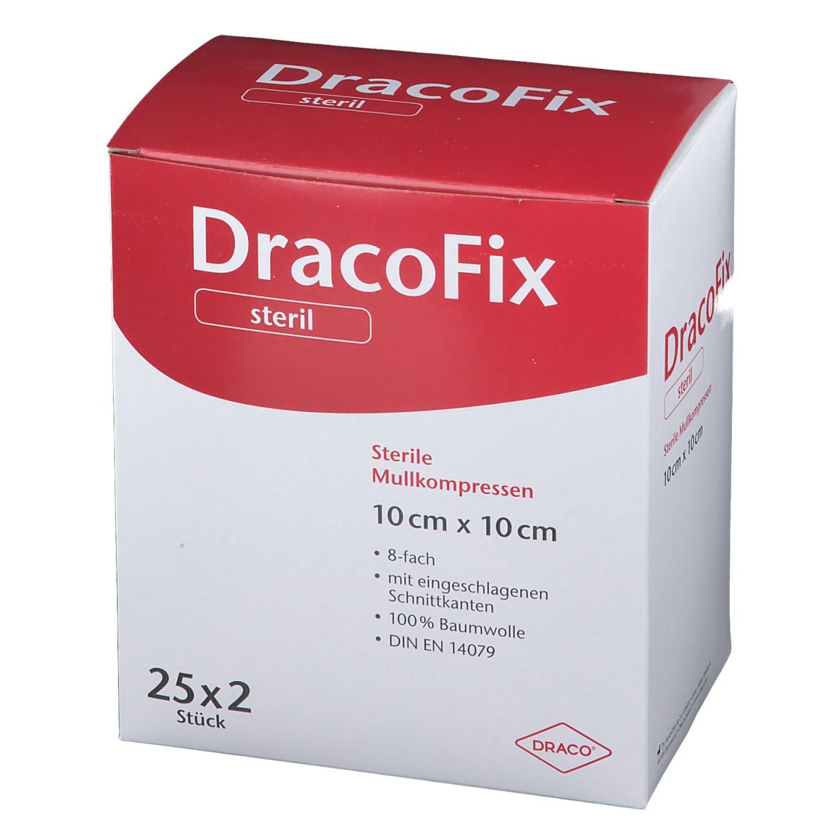 DracoFix Mullkompressen steril 8-fach 10 x 10 cm