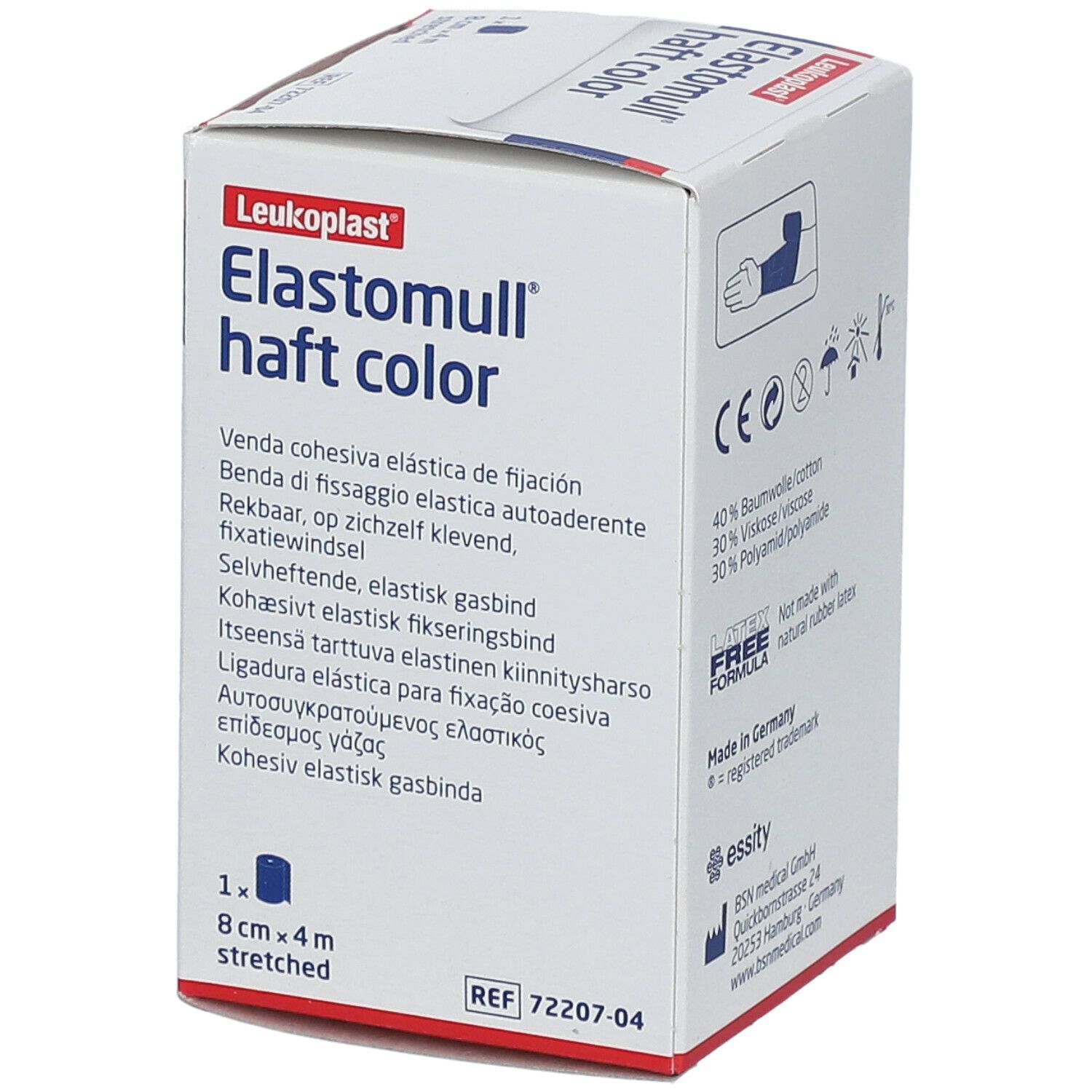 Elastomull® haft color 8 cm x 4 m blau