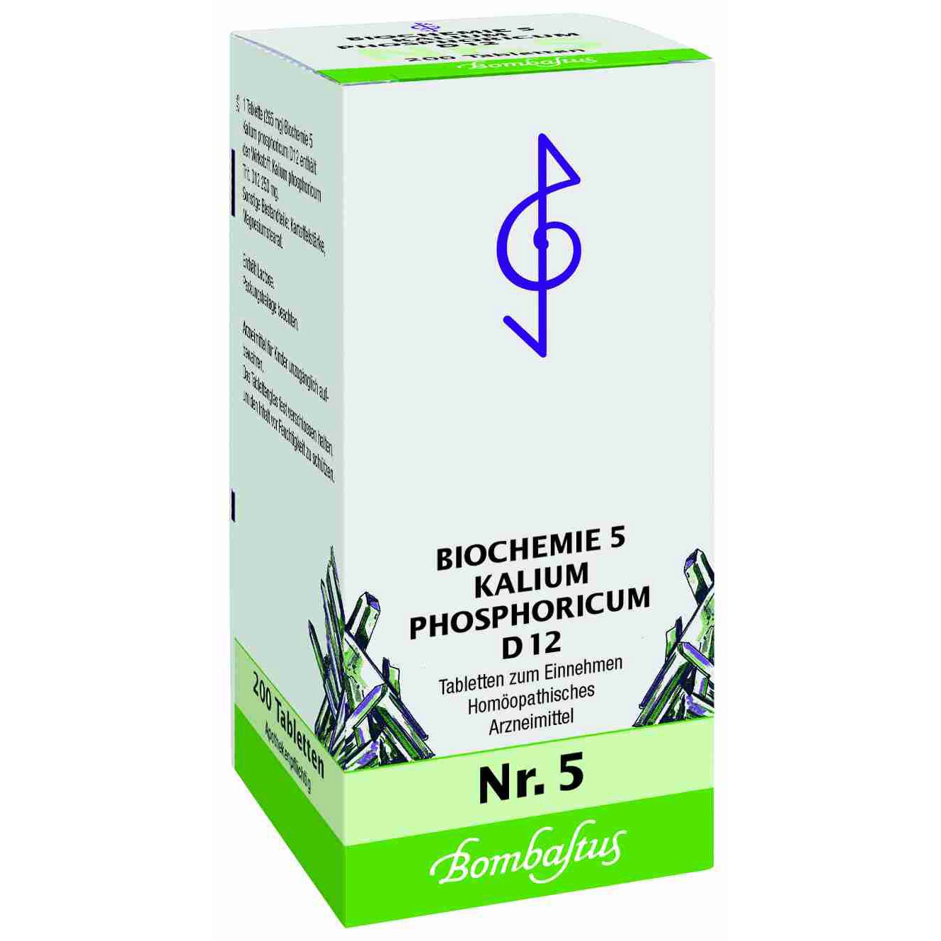 Packung Biochemie 5 Kalium Phosphoricum D12 Tabletten, 200 Stück. Homöopathisches Arzneimittel.