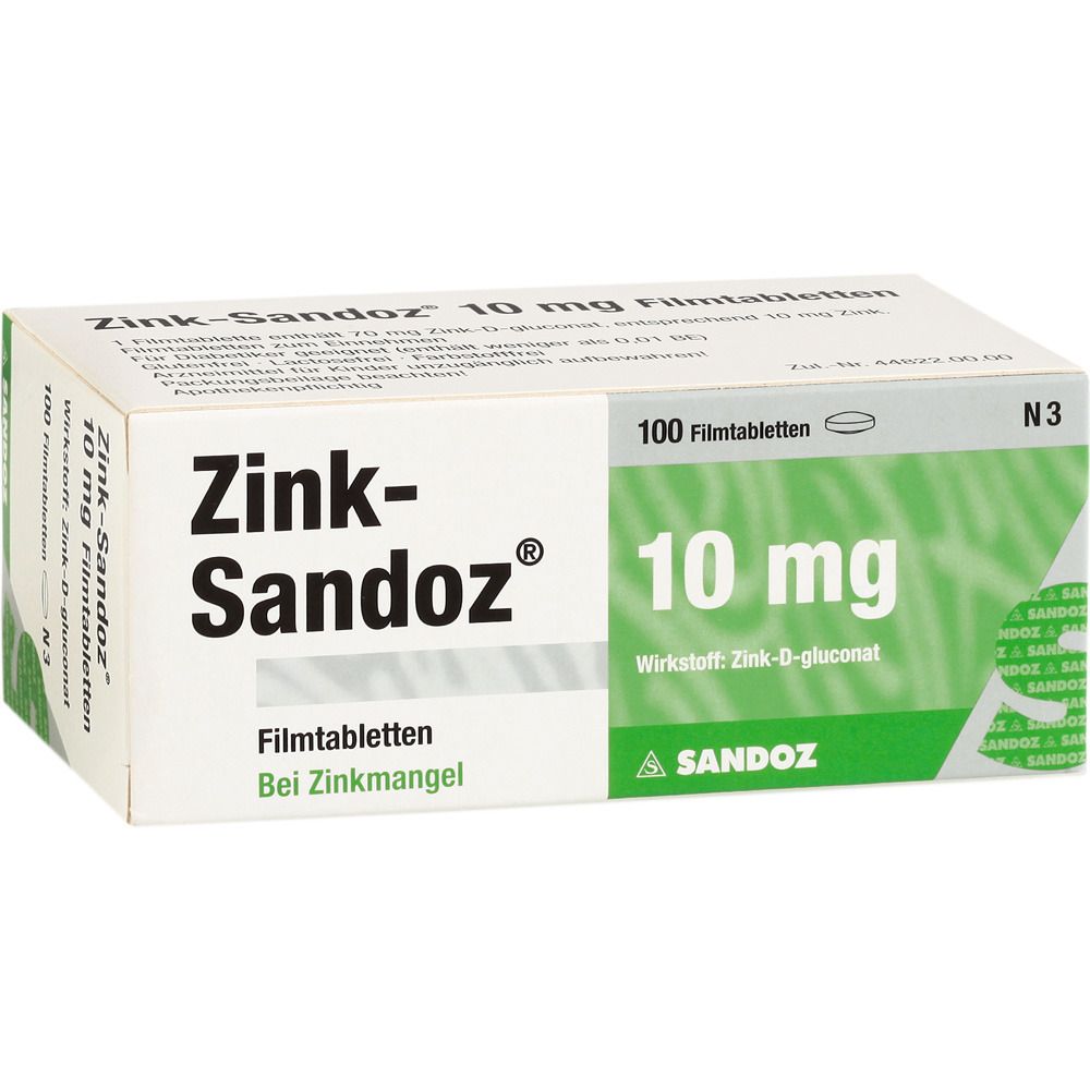 Zink-Sandoz 10 mg Filmtabletten