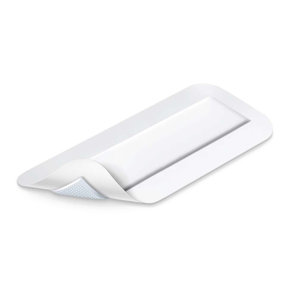Verpackung von COSMOPOR advance Wundschnellverband. Weißer Karton mit Produktabbildung und Größenangabe 25x10cm.