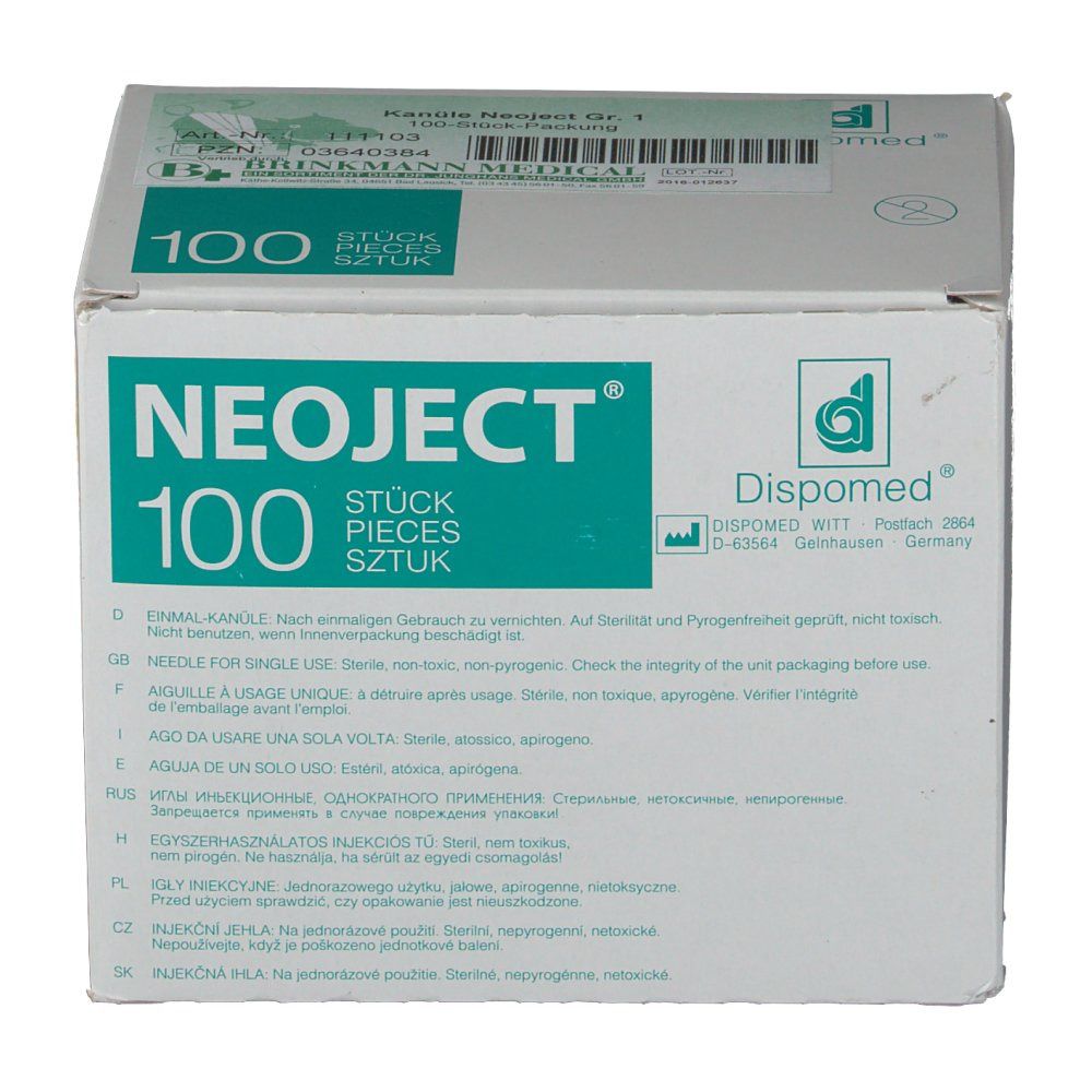 NEOJECT Kanüle 20G x 1 1/2 steril