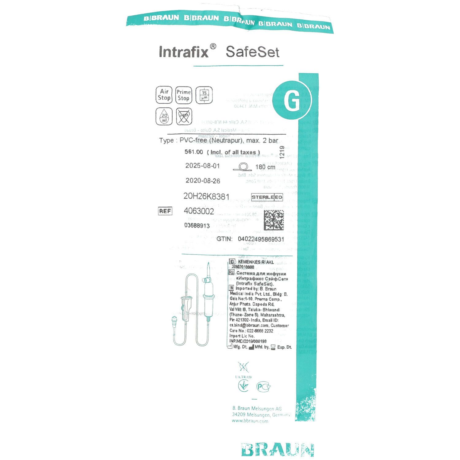 B.Braun Intrafix® SafeSet Neutrapur (PUR) Premium-Infusionsgerät 1 St ...