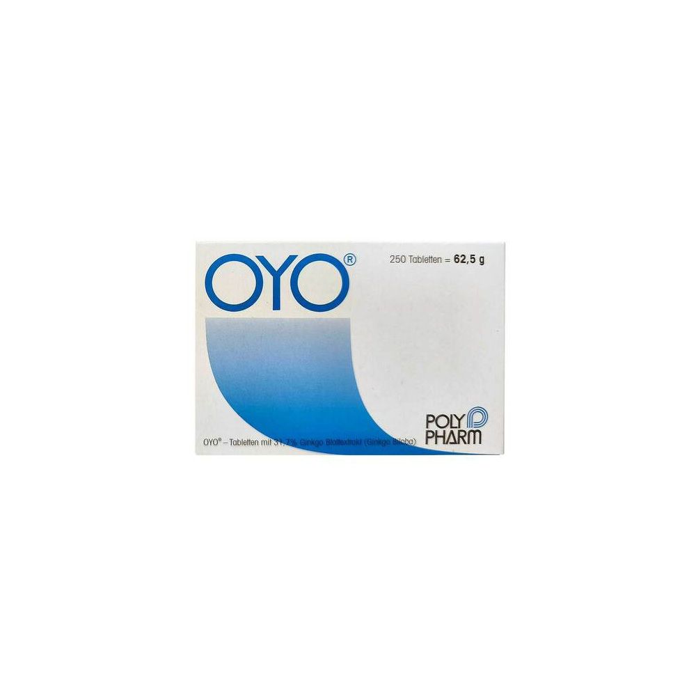 Packung mit 250 OYO Tabletten von Polypharm.