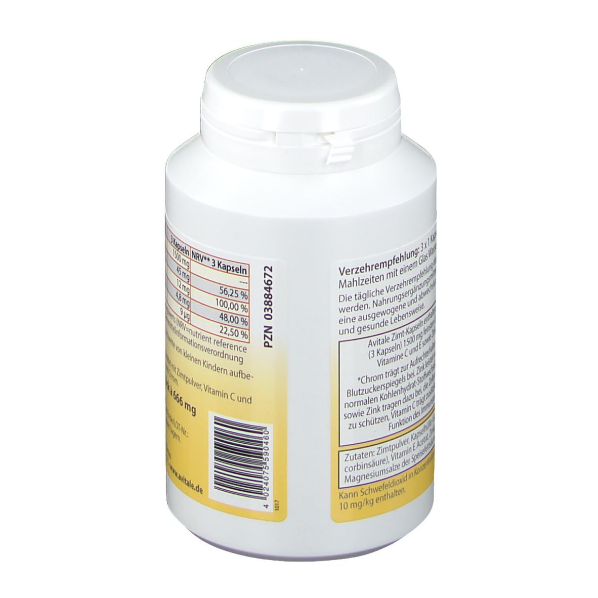 Avitale Zimtkapseln 500mg+Vitamin C + E