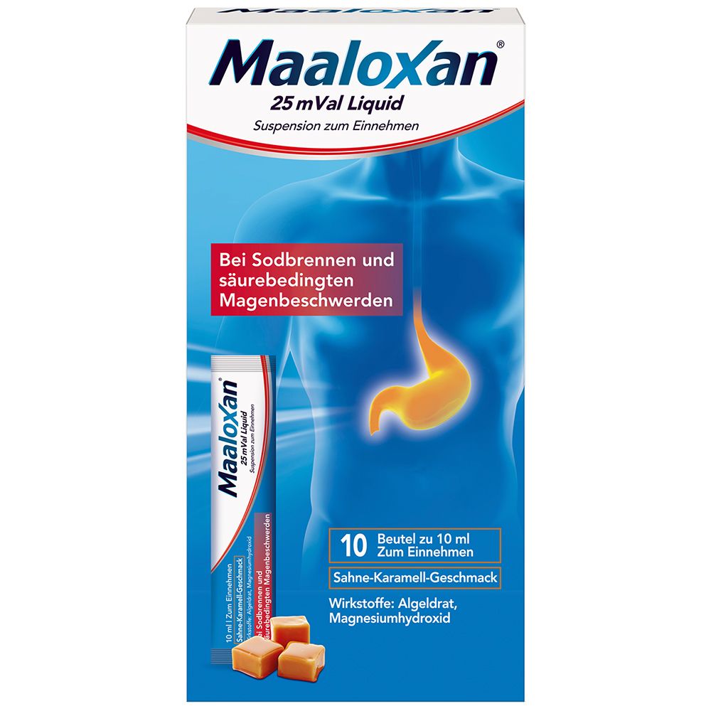 MAALOXAN®  Liquid bei Sodbrennen mit Magenschmerzen