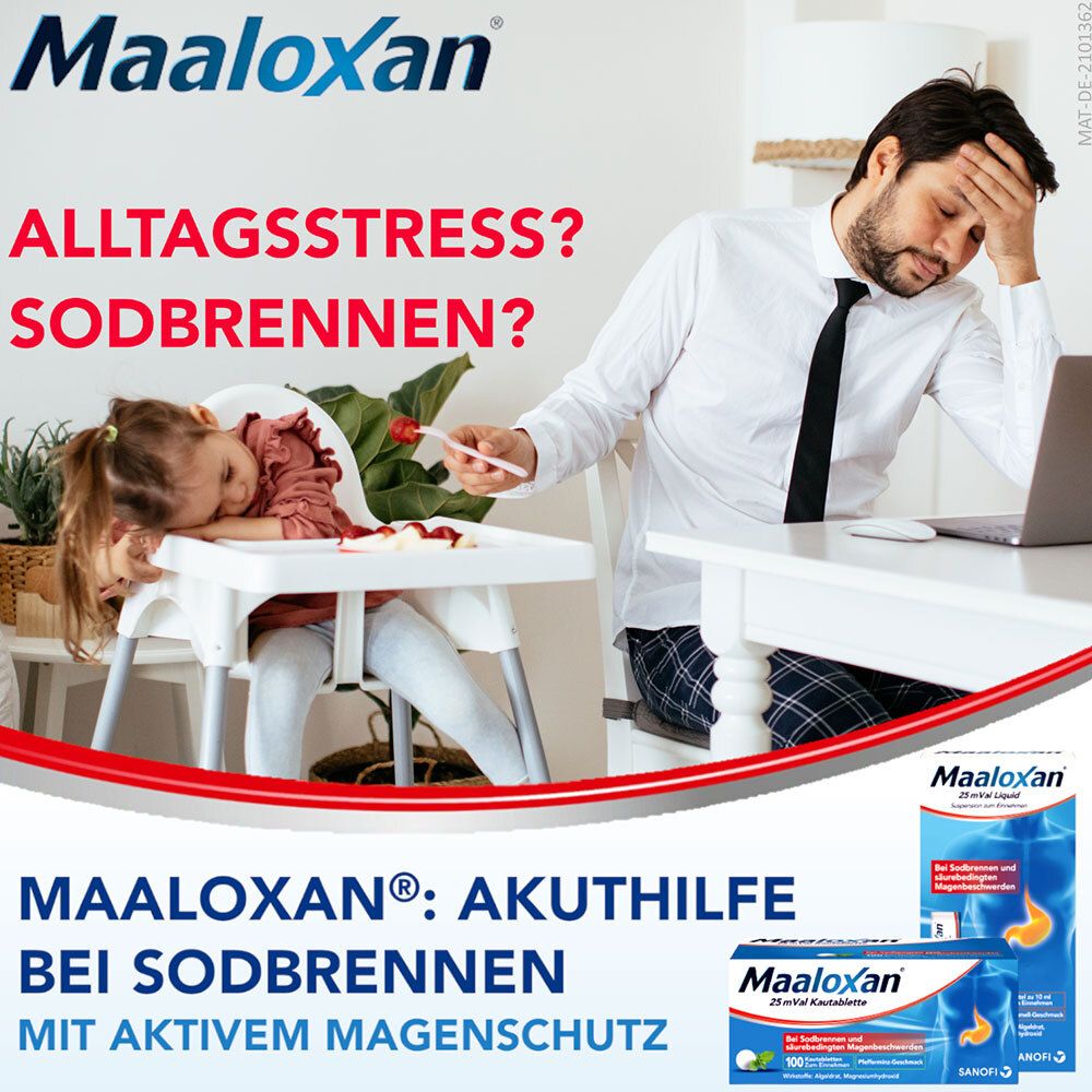 MAALOXAN®  Liquid bei Sodbrennen mit Magenschmerzen