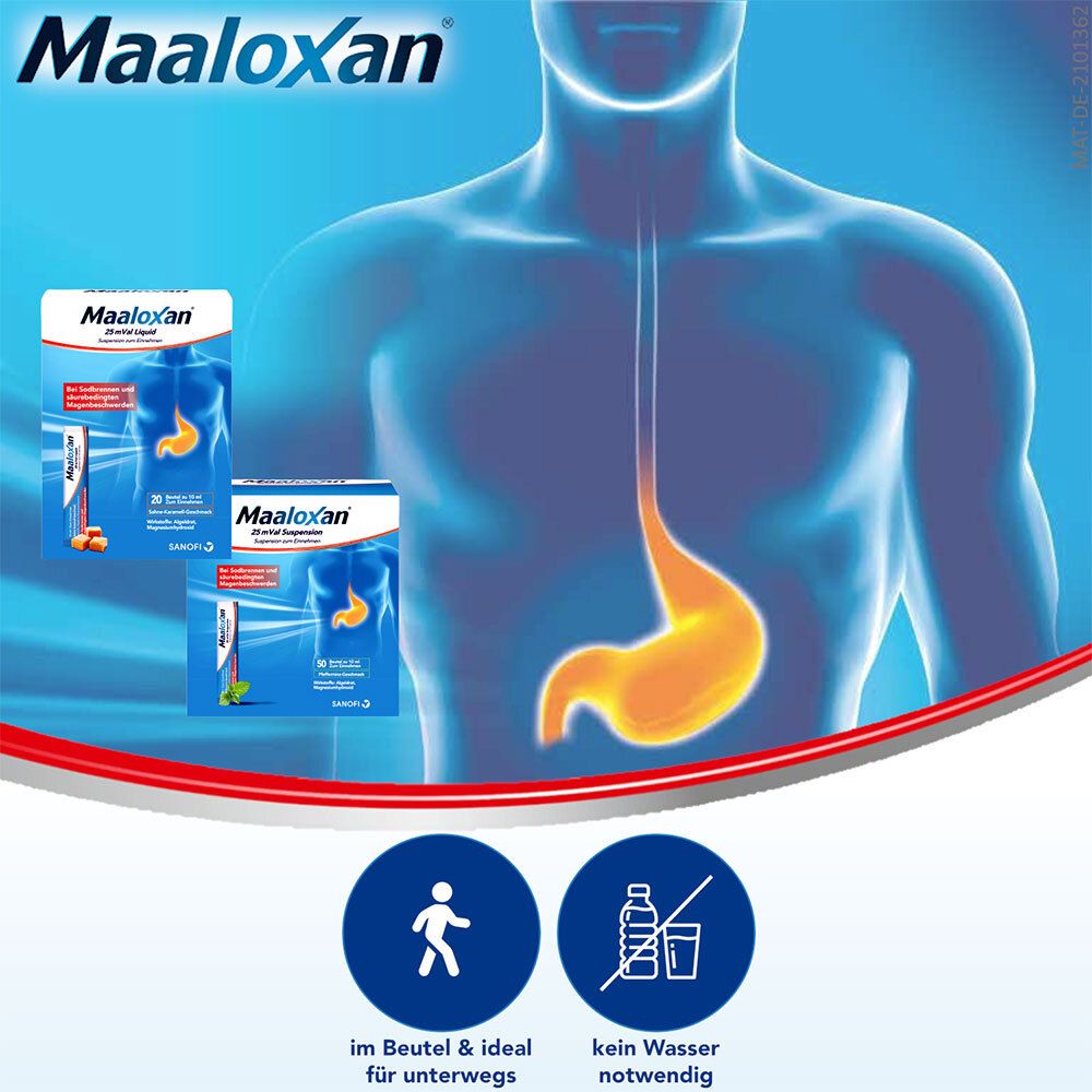MAALOXAN®  Liquid bei Sodbrennen mit Magenschmerzen