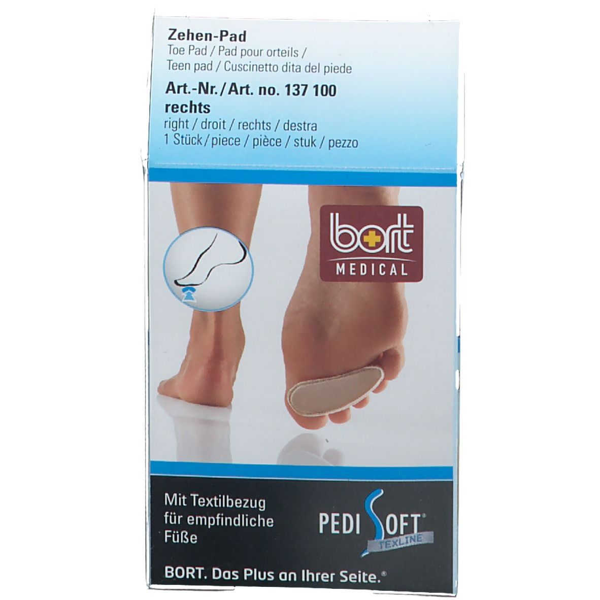 BORT PediSoft® TexLine Zehen-Pad rechts