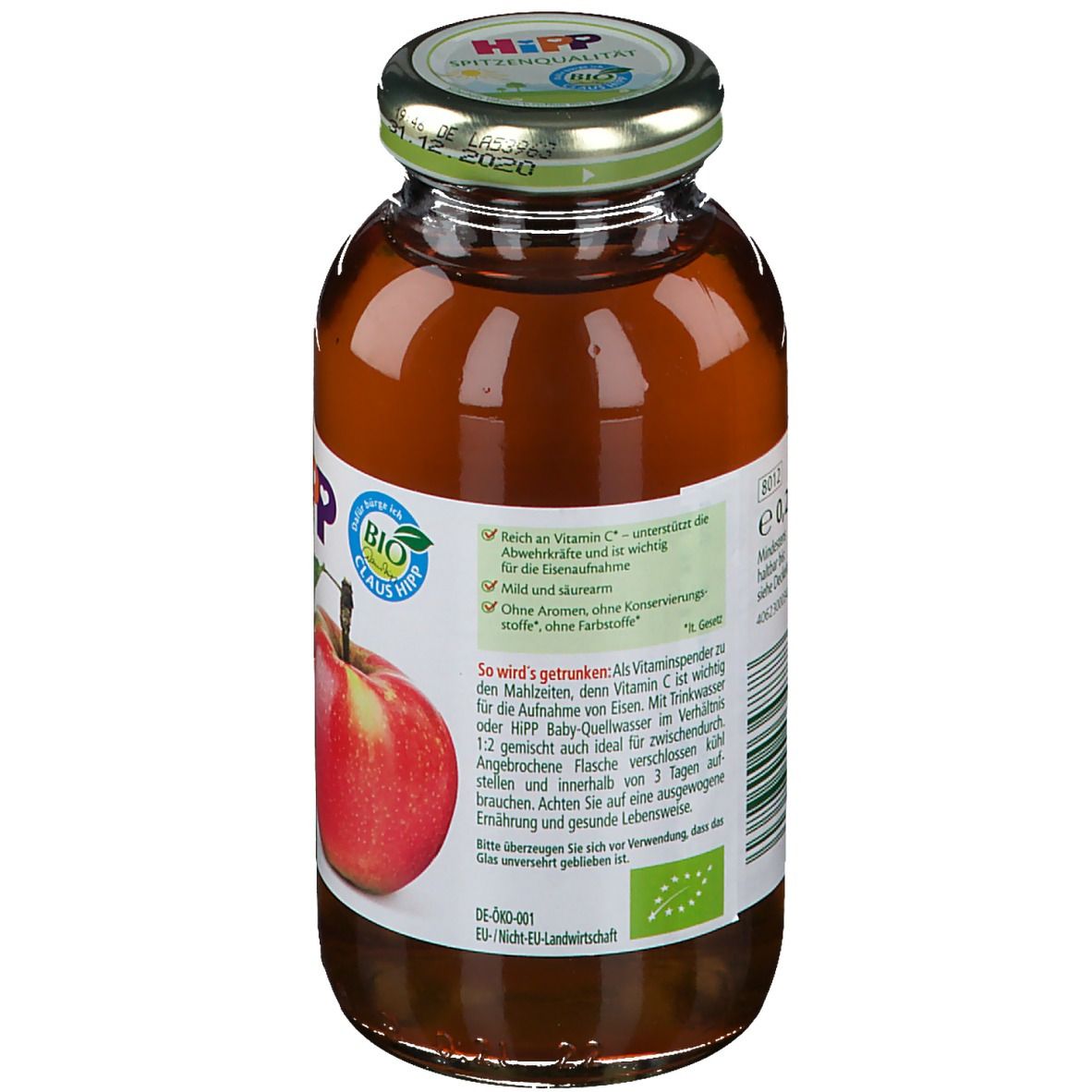 Hipp 100% Bio Saft Milder Apfel ab dem 5. Monat