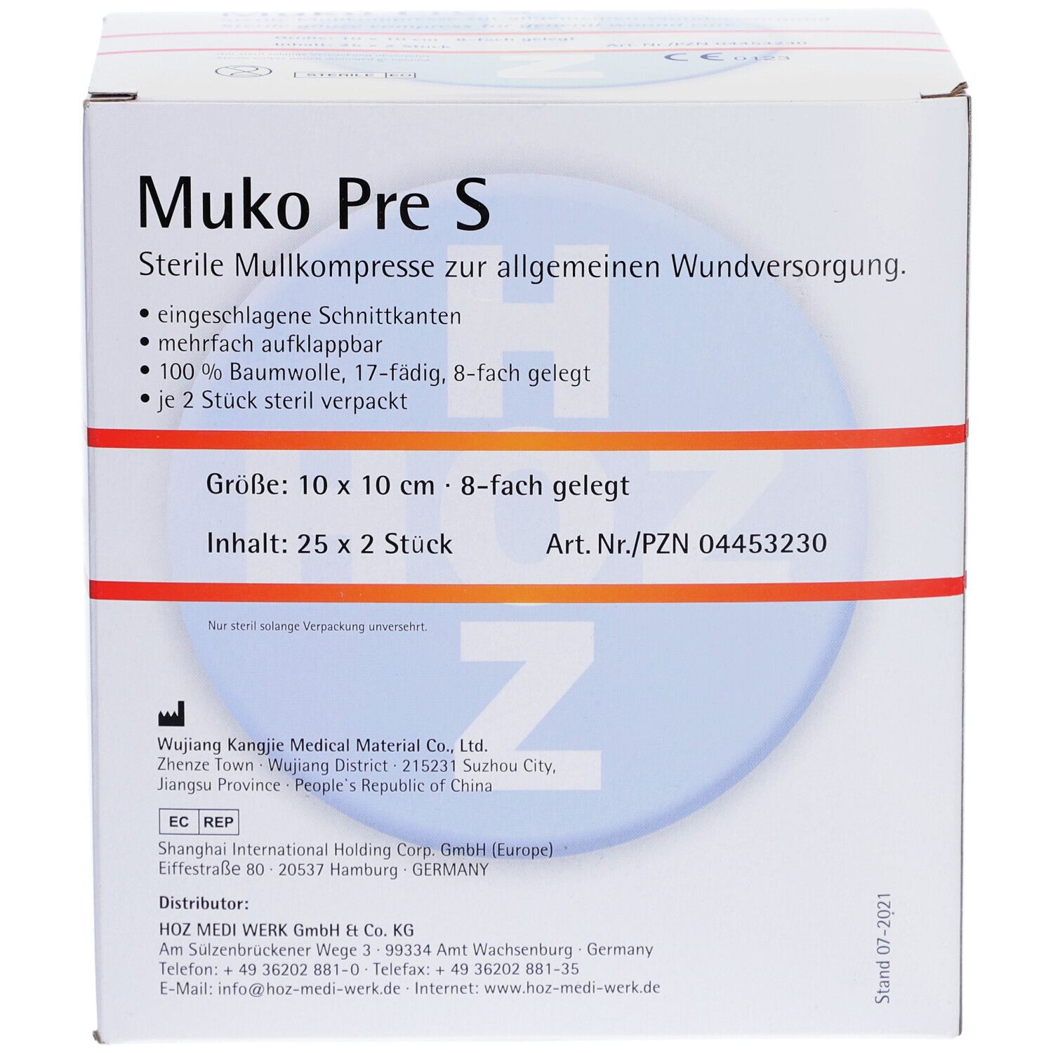 Muko Pre S, Mullkompressen, 10 x 10cm steril