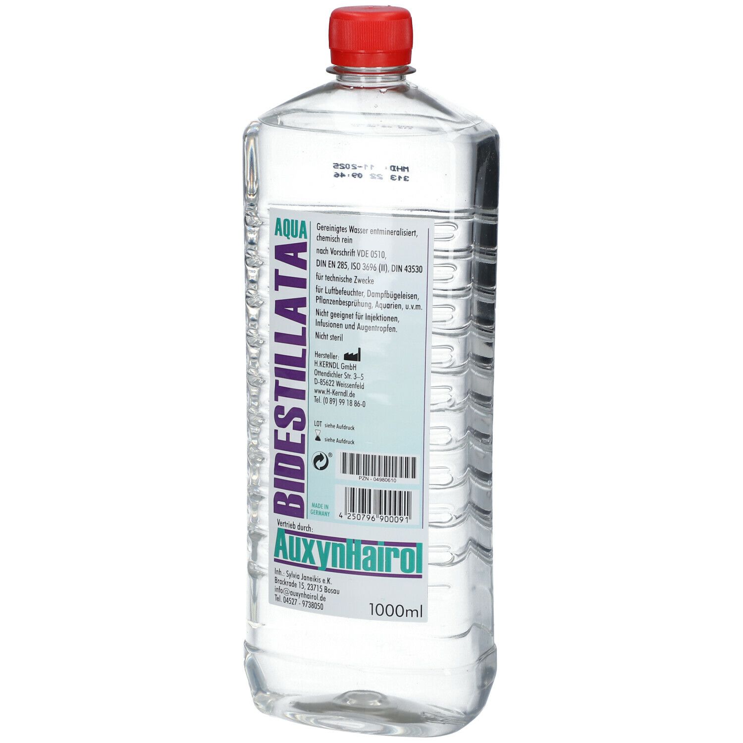 Destiliertes Wasser Aqua bidestilata