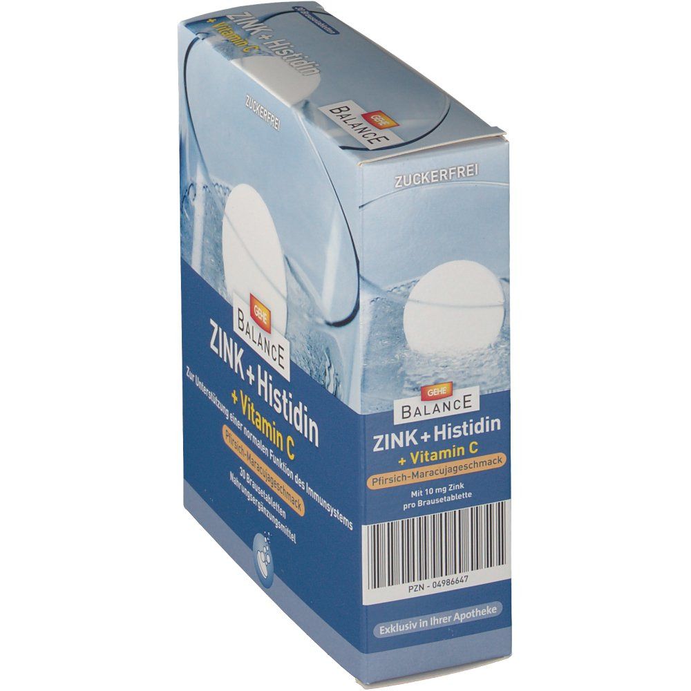 GEHE Balance Zink + Histidin + Vitamin C Pfirsich-Maracujageschmack