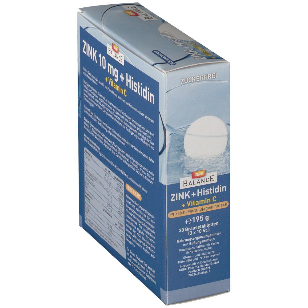 GEHE Balance Zink + Histidin + Vitamin C Pfirsich-Maracujageschmack