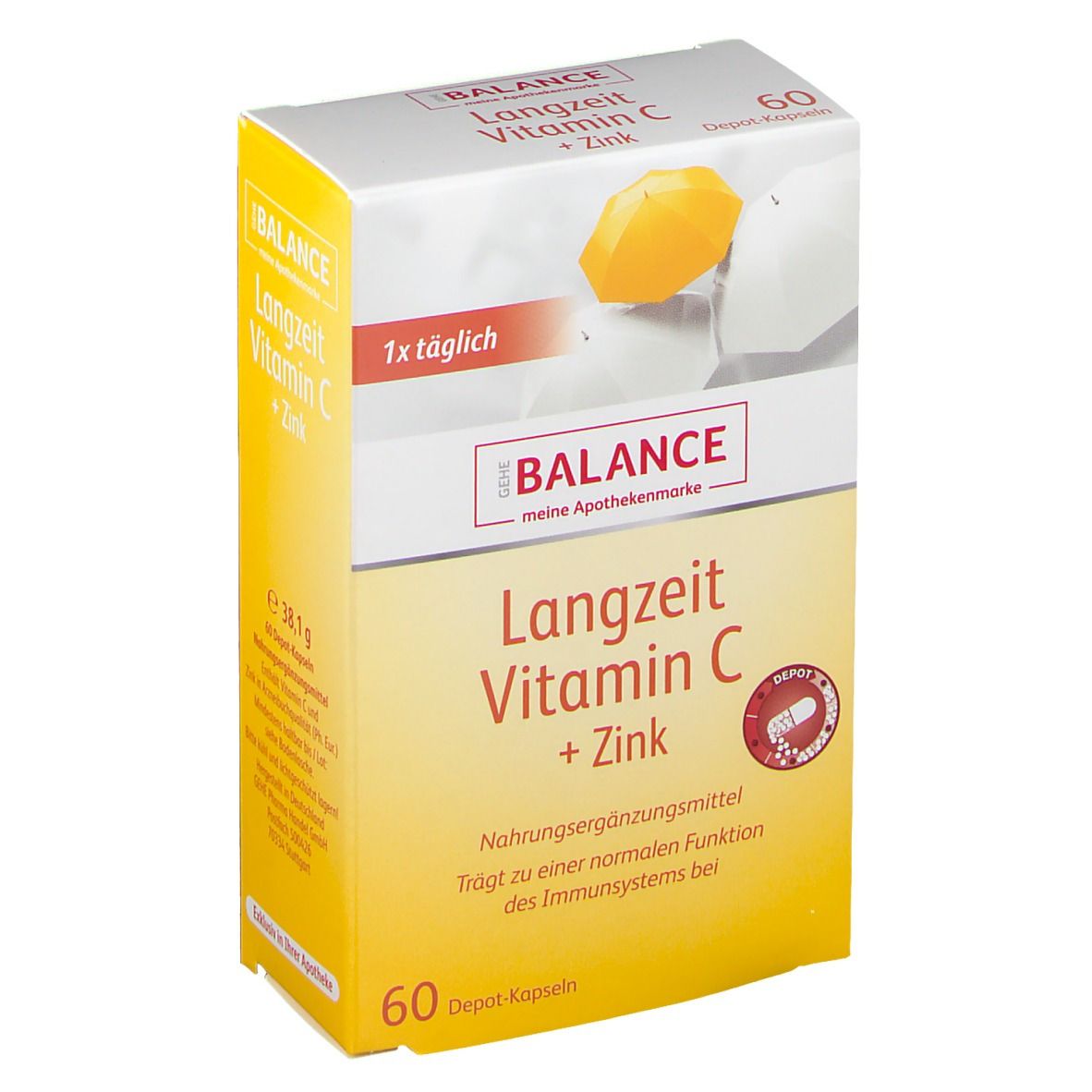 GEHE BALANCE Langzeit Vitamin C +  Zink Depot Retardkapseln