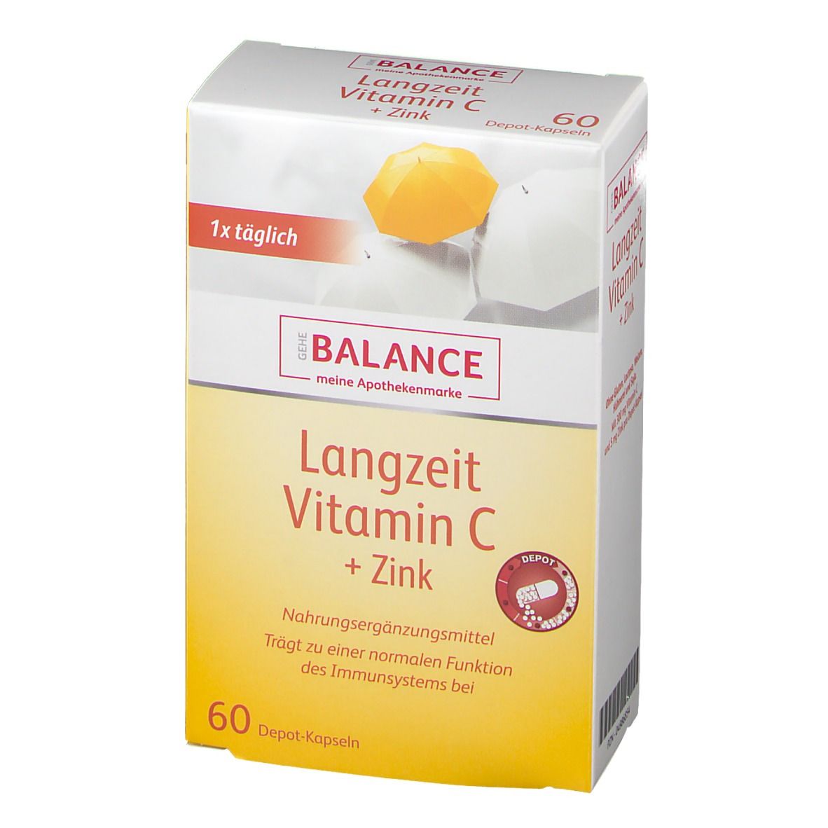 GEHE BALANCE Langzeit Vitamin C +  Zink Depot Retardkapseln