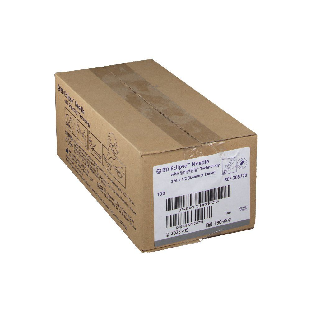 BD Eclipse Sicherheitsinjektionskanüle 27 G 1/2