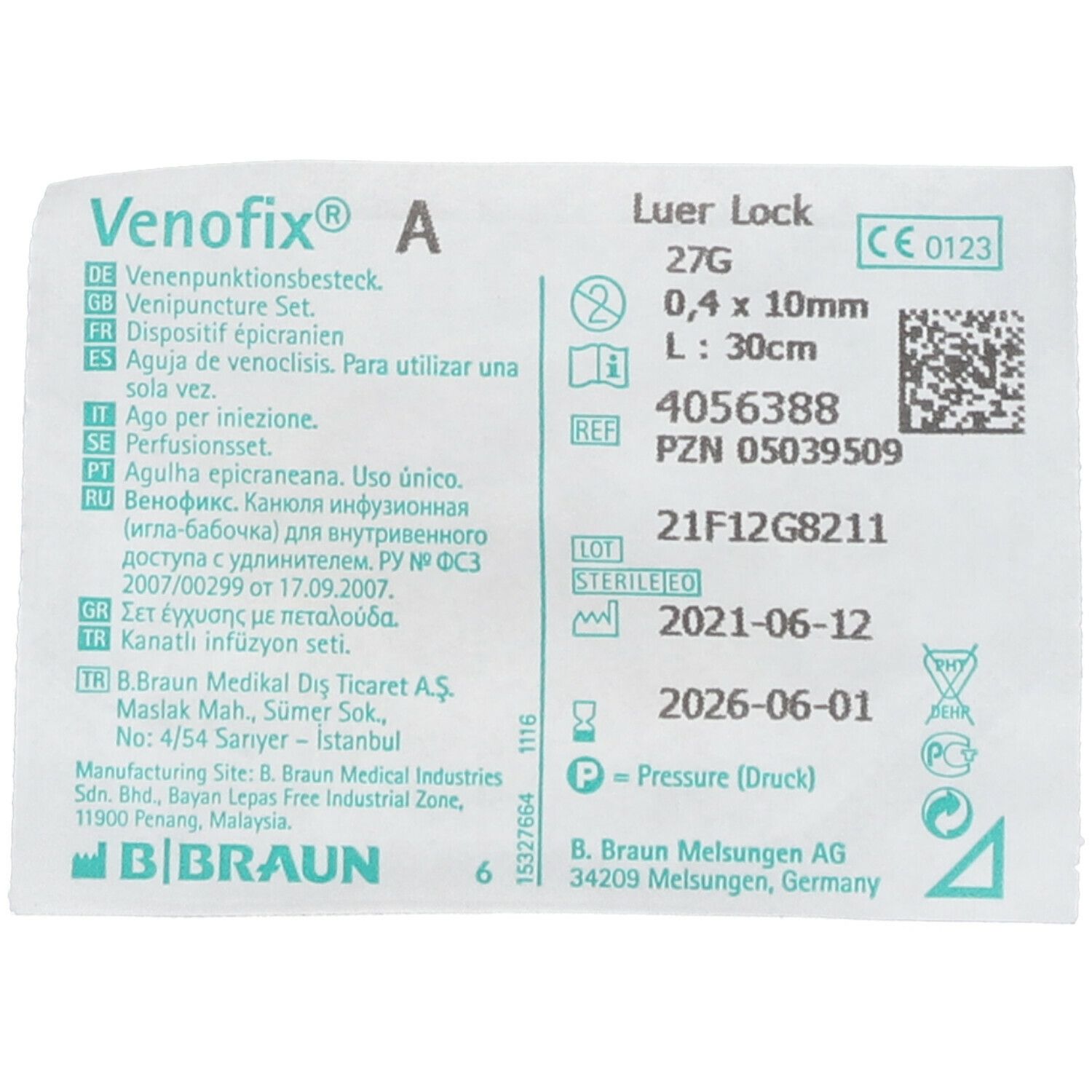 Venofix® Venenpunktionsbesteck 27 G 0,4 mm grau