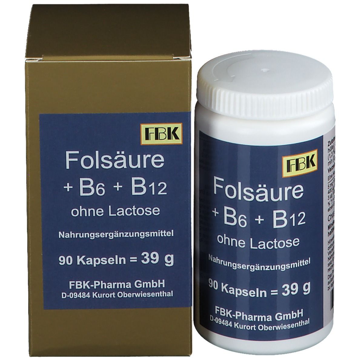 Folsäure + Vitamin B6 + Vitamin B12 ohne Lactose