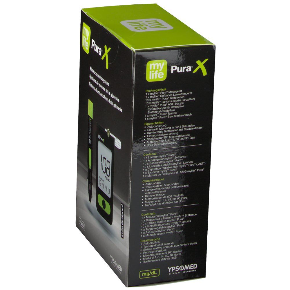 mylife Pura X Blutzucker Messsystem mg/dl
