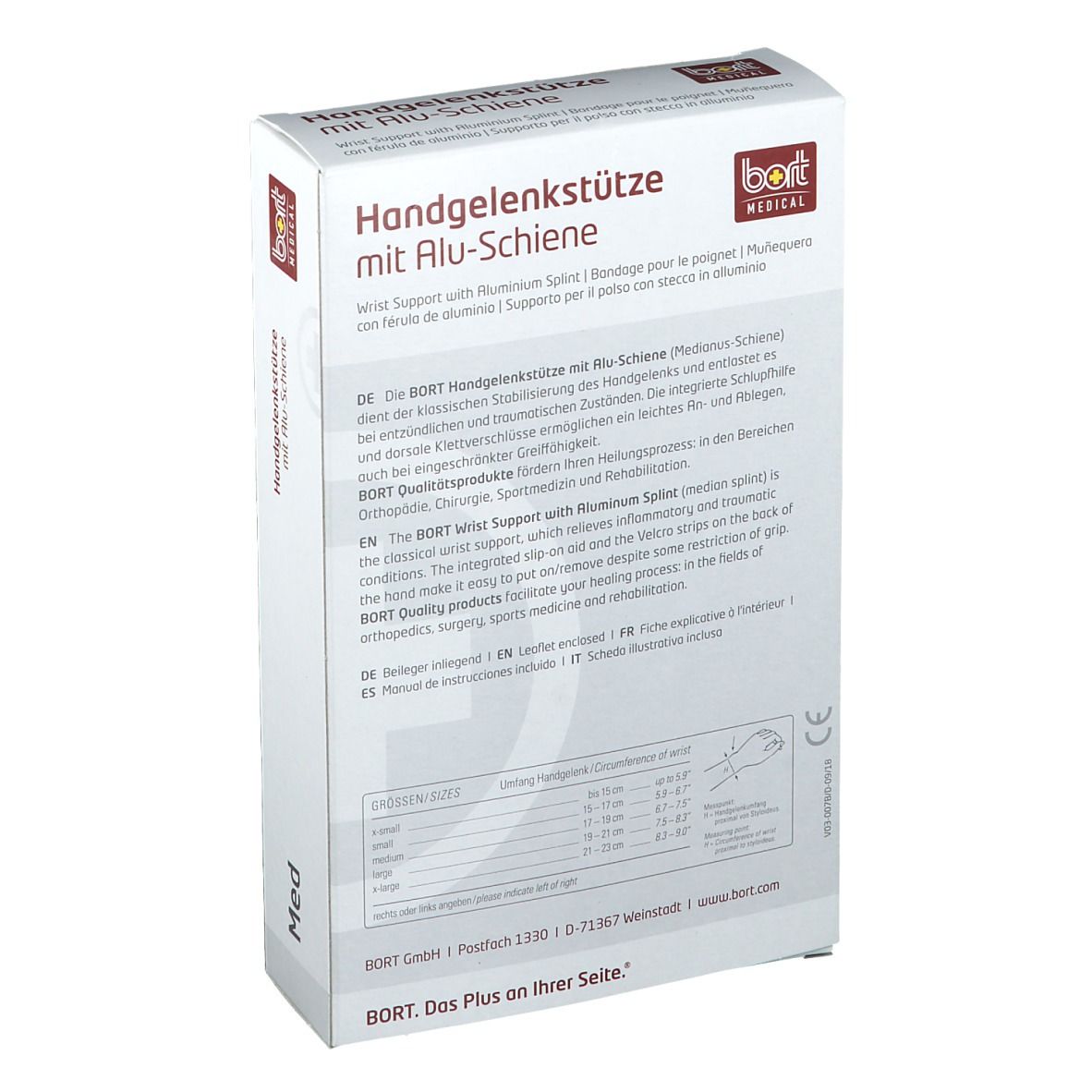 BORT Handgelenkstütze mit Alu-Schiene rechts Gr. XL schwarz