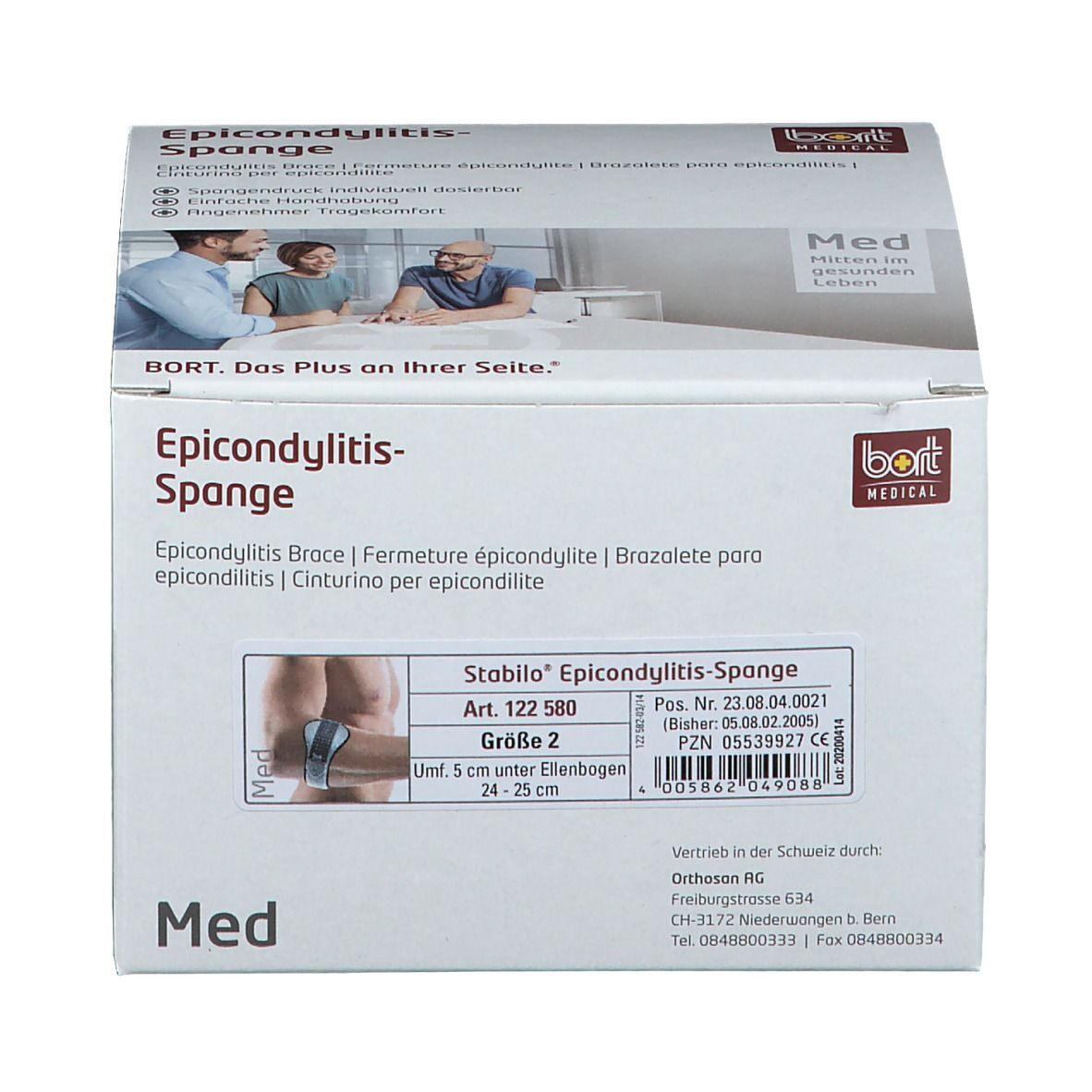 BORT Stabilo® Epicondylitis-Spange mit ulnarer Entlastung Gr. 2 grau