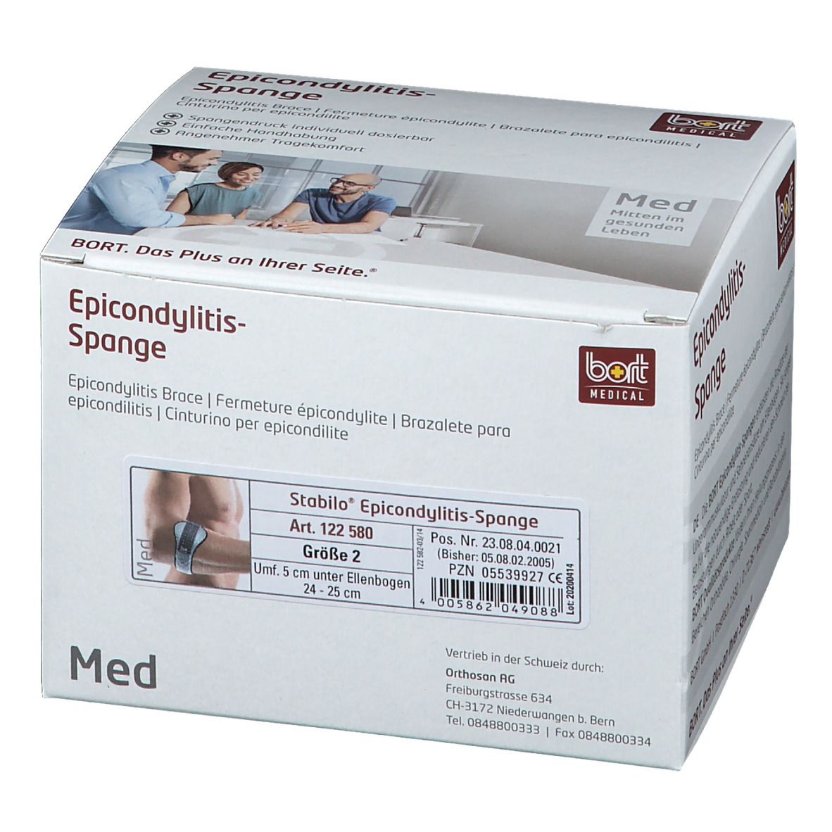 BORT Stabilo® Epicondylitis-Spange mit ulnarer Entlastung Gr. 2 grau